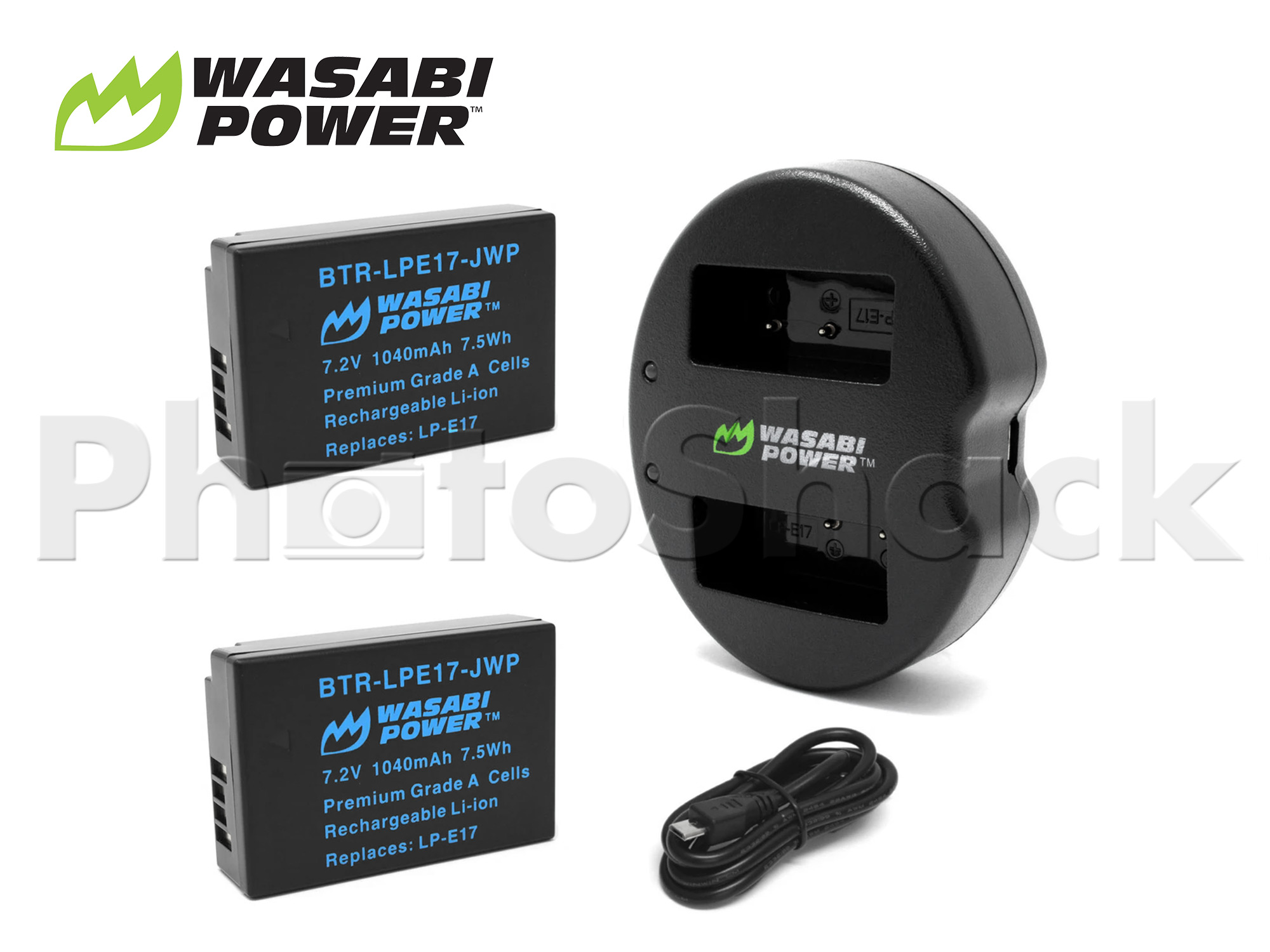 LPE17 Battery for Canon (2 Pack + Dual Charger) - Wasabi Power