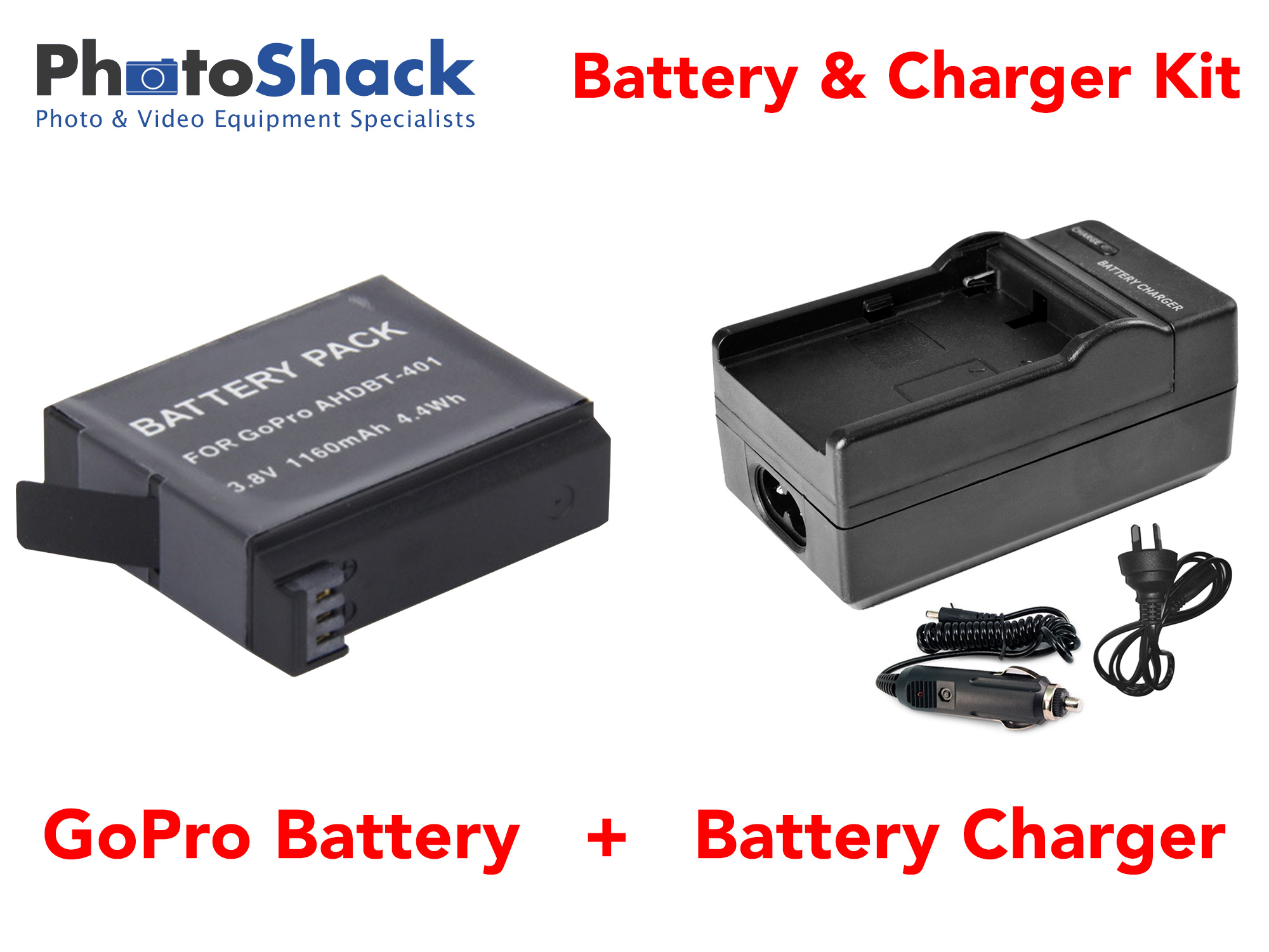 Charger & Battery Kit for GoPro Action Cameras