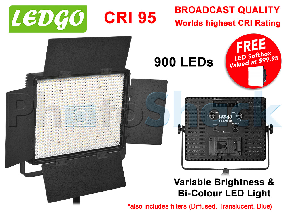 LEDGo 900 LED Studio Light - Bi-colour - 900CSC * Free SBLG900 Softbox