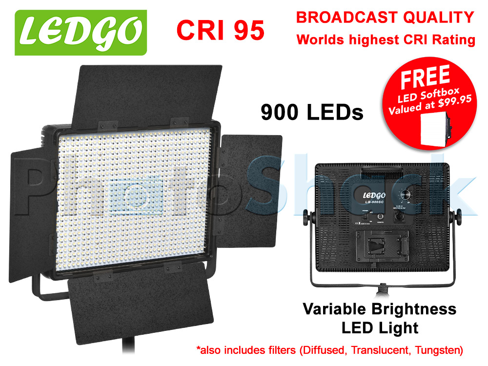 LEDGo 900 LED Studio Light - 900SC * Free SBLG900 Softbox 