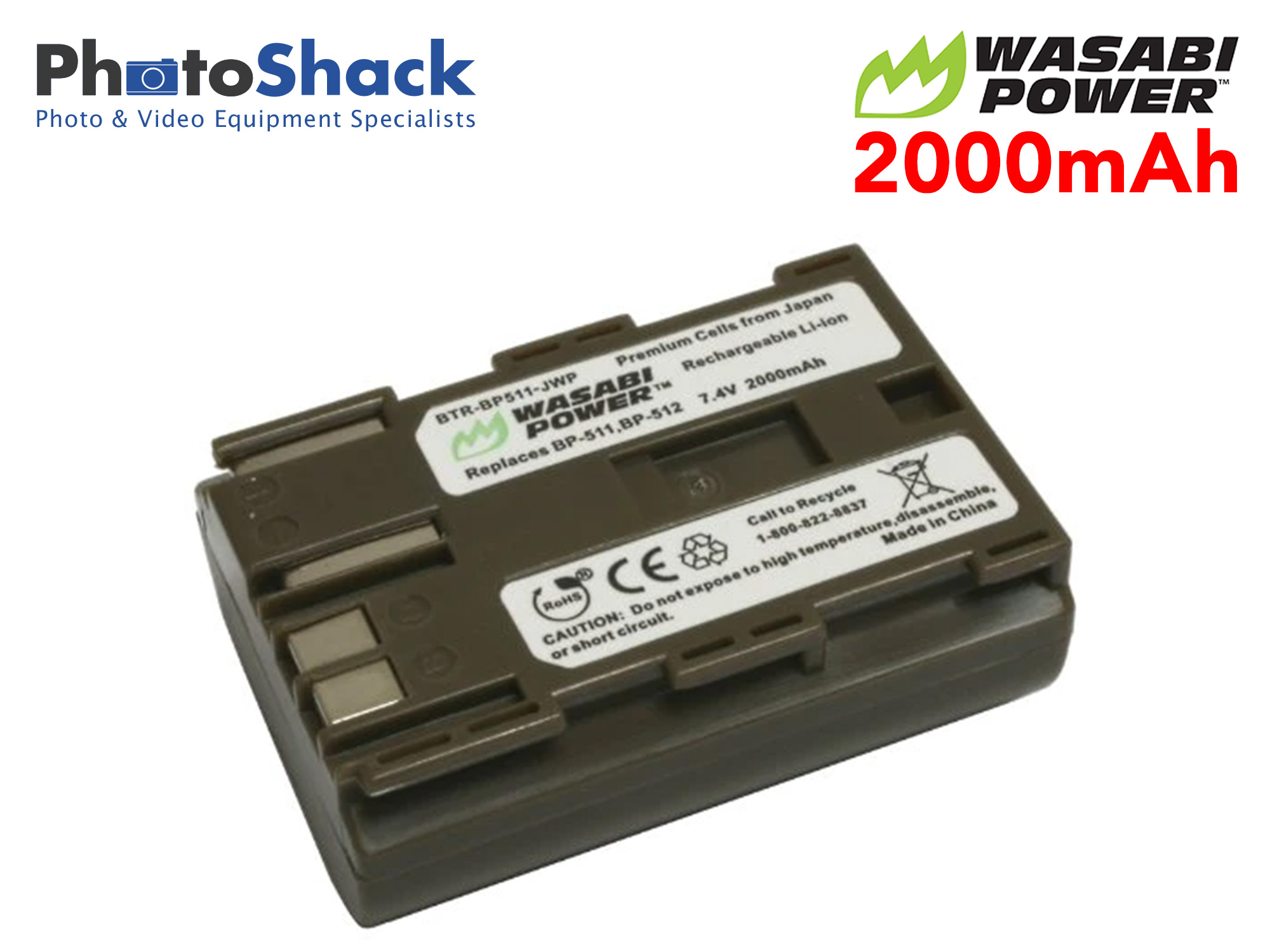 BP-511 Battery for Canon - Wasabi Power