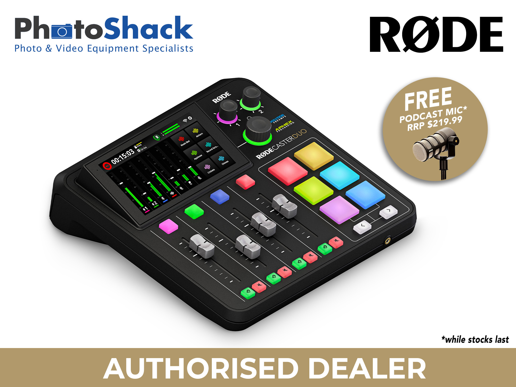 RODECaster Duo Integrated Audio Production Studio (BONUS RODPODMIC)