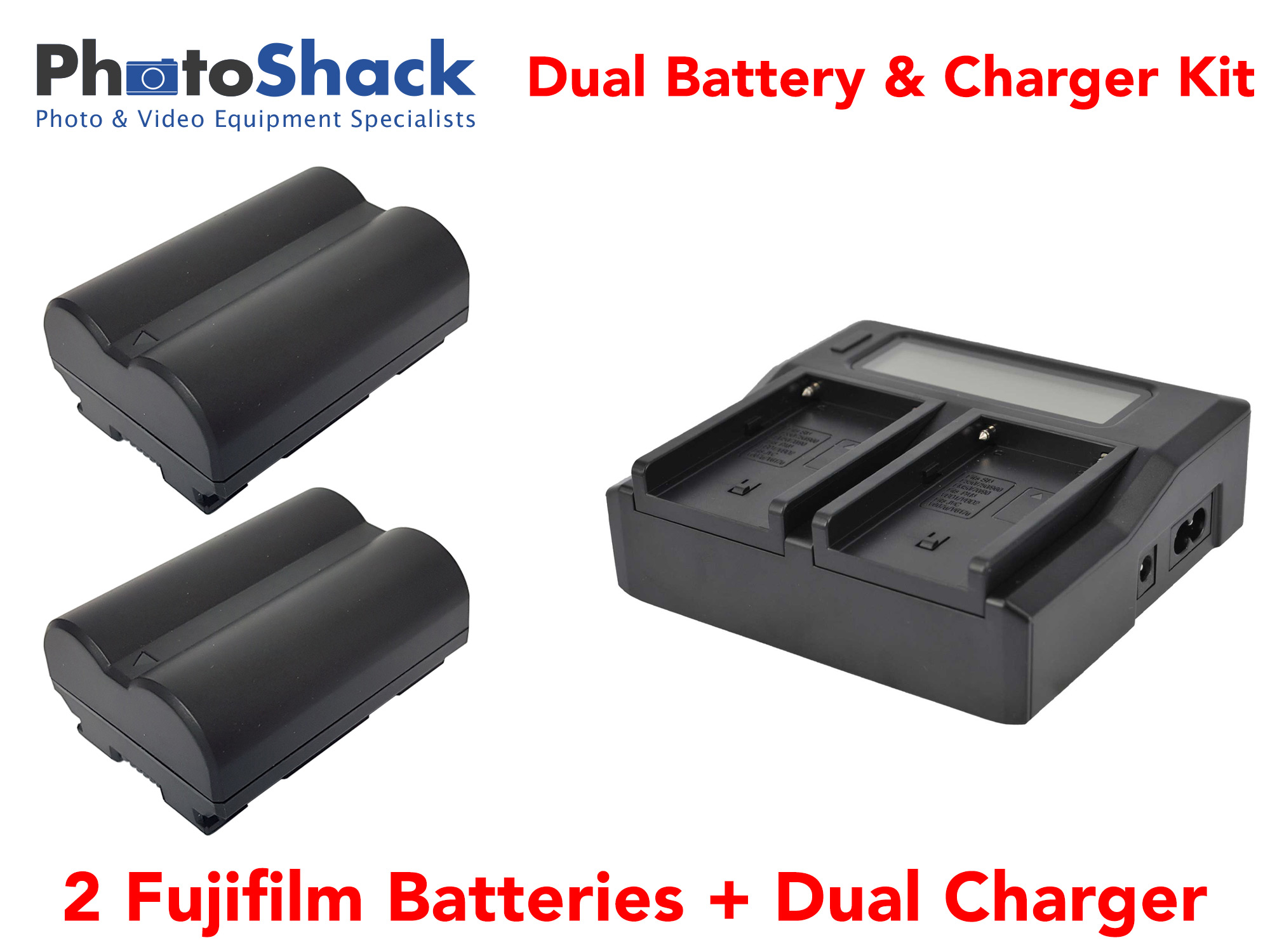 Dual Charger & Battery Kit for Fujifilm Cameras