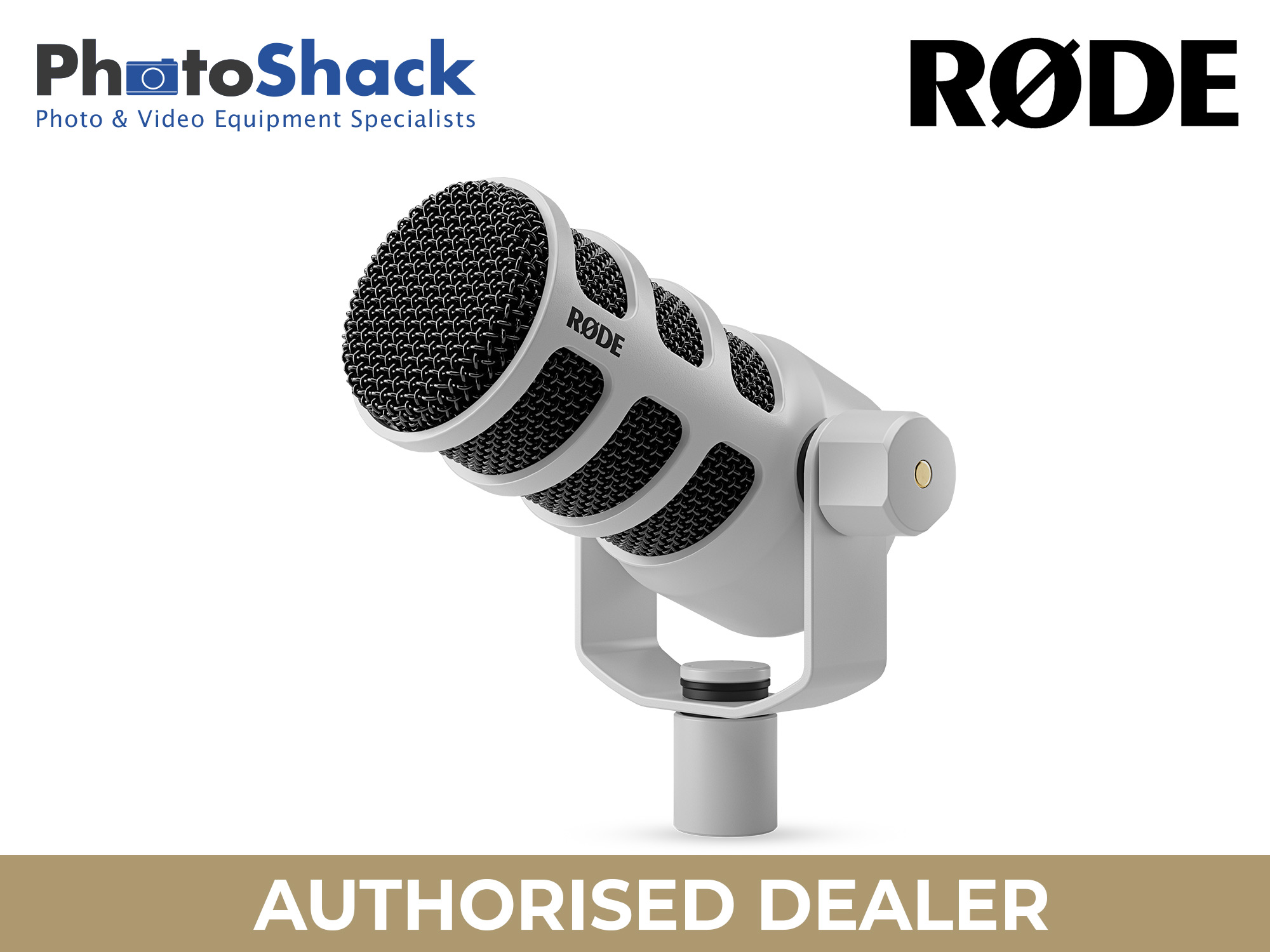 Rode PodMic Dynamic Podcasting Microphone - White
