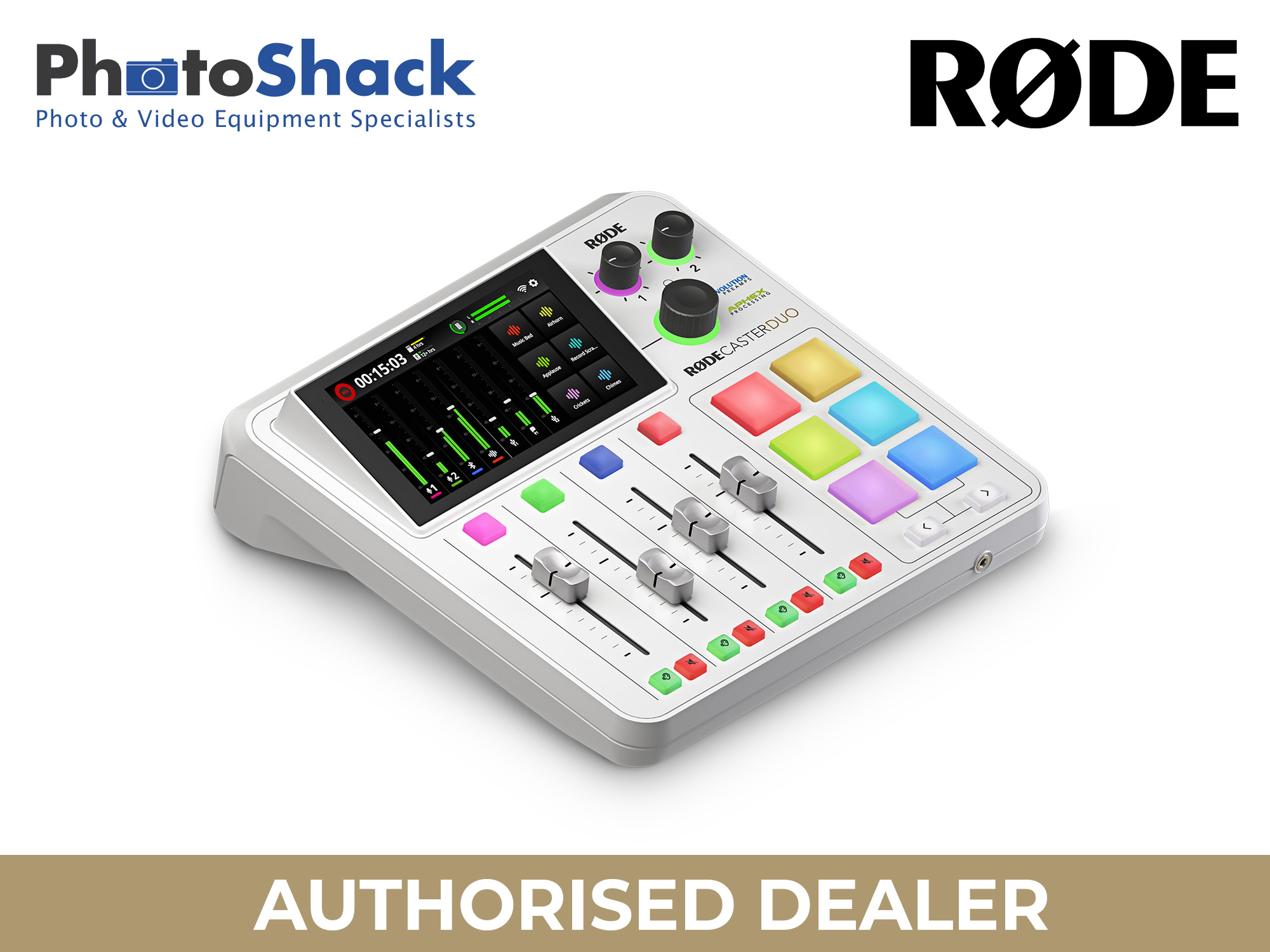 RODECaster Duo Integrated Audio Production Studio - White