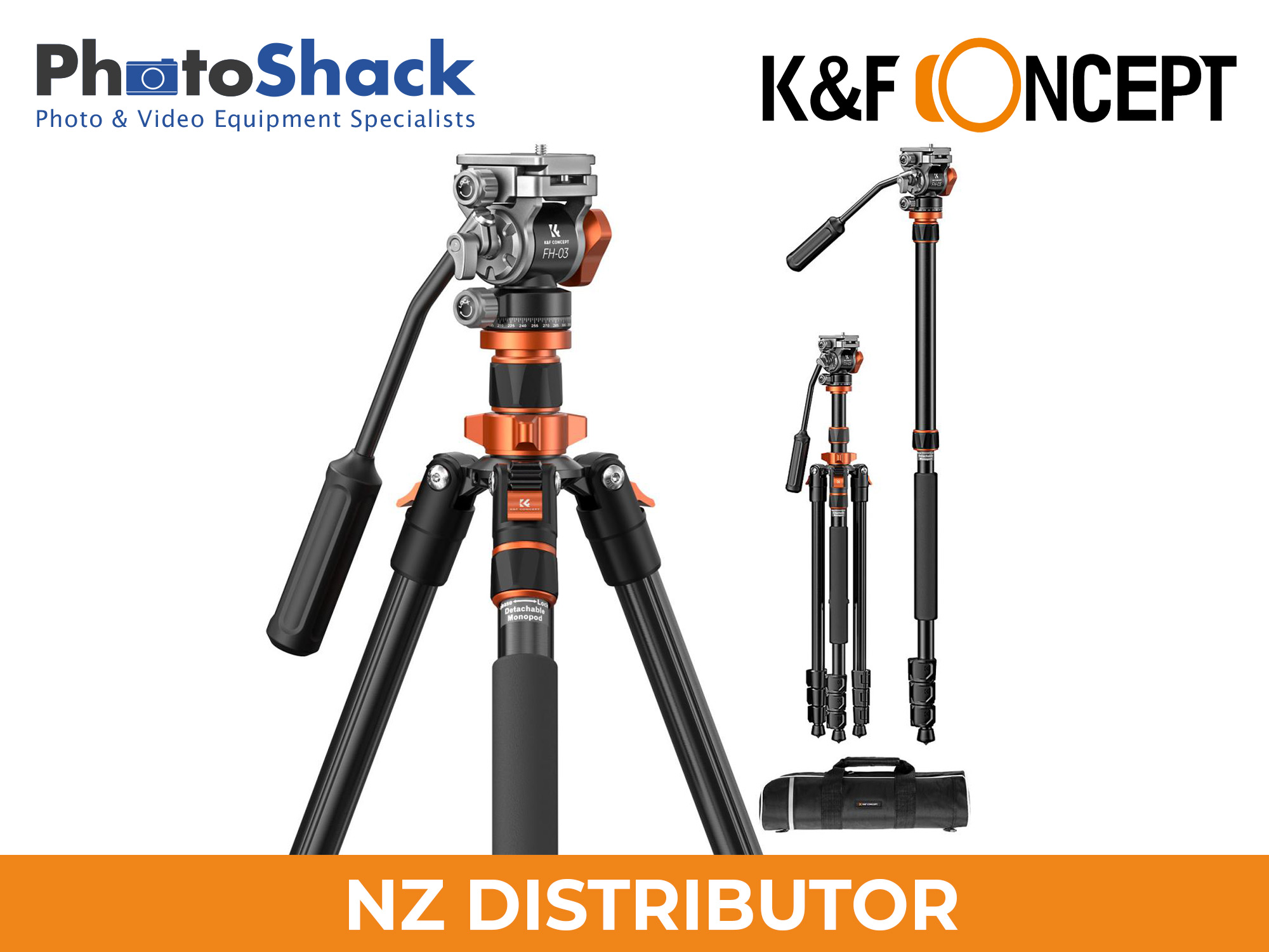 K&F K234A7 2.1m Professional Video Tripod with Fluid Head