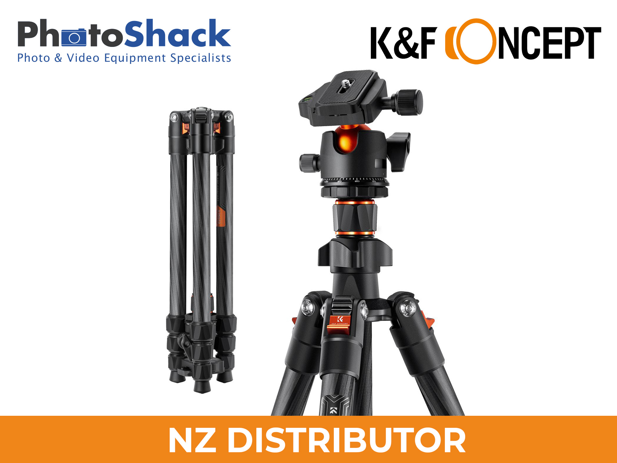 K&F Concept K254C2 1.6m K-Series Carbon Fiber Tripod KF09.123