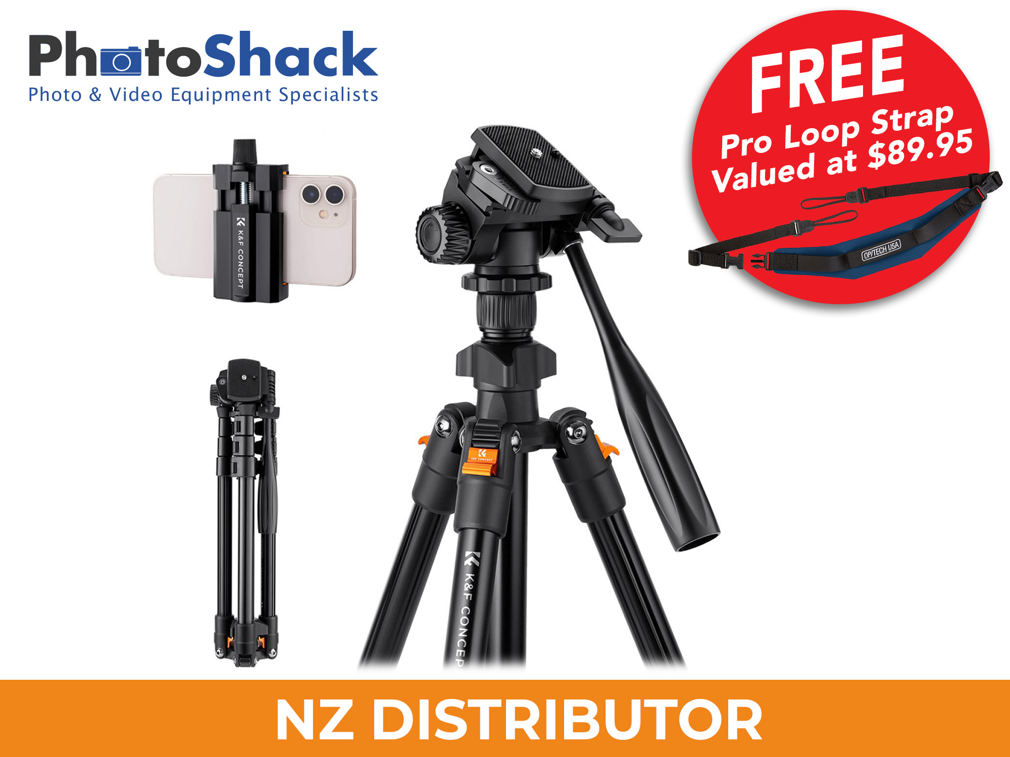 K&F Concept 1.6m K-Series Video Tripod KF09.115 - Promotion