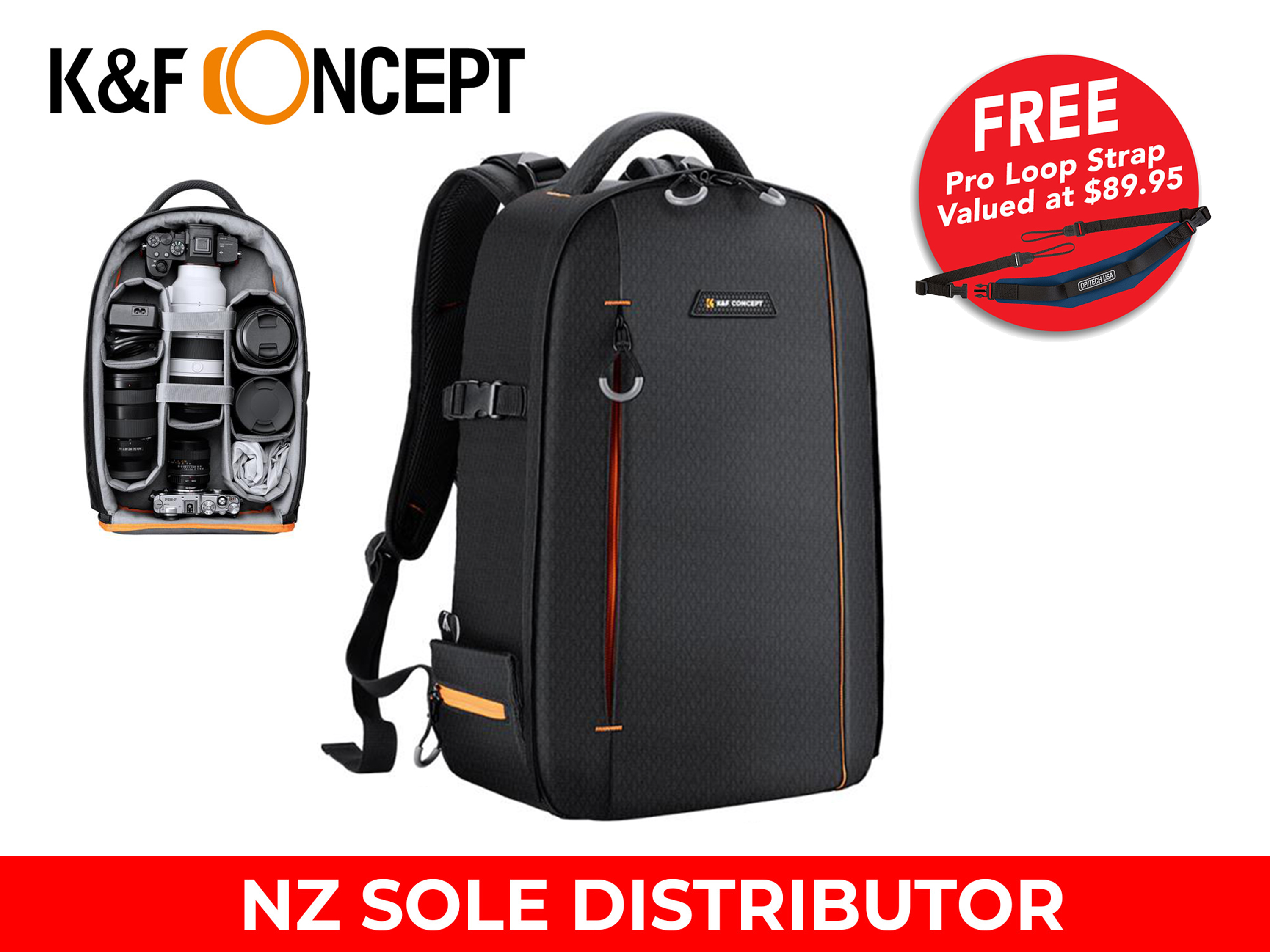 K&F Concept Beta Series DSLR Backpack (Black) KF13.140 - Promotion